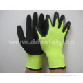 Black Latex Coated Crinkle Finished Working Glove (DNL414)